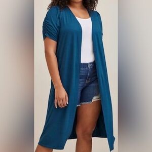 Torrid Women’s Fit & Flare Long Duster Cardigan Open Front Size 0 = Large/12